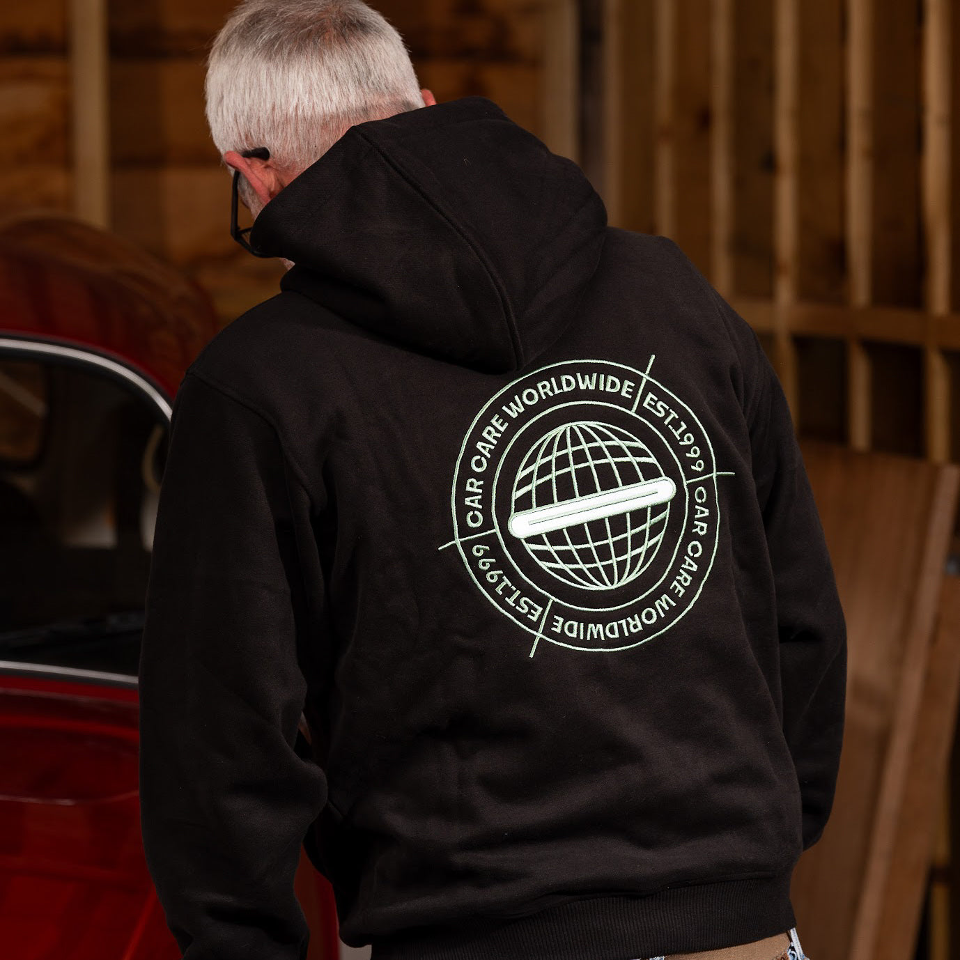 Car Care Worldwide Hoodie Oversize Premium Black Hoodie