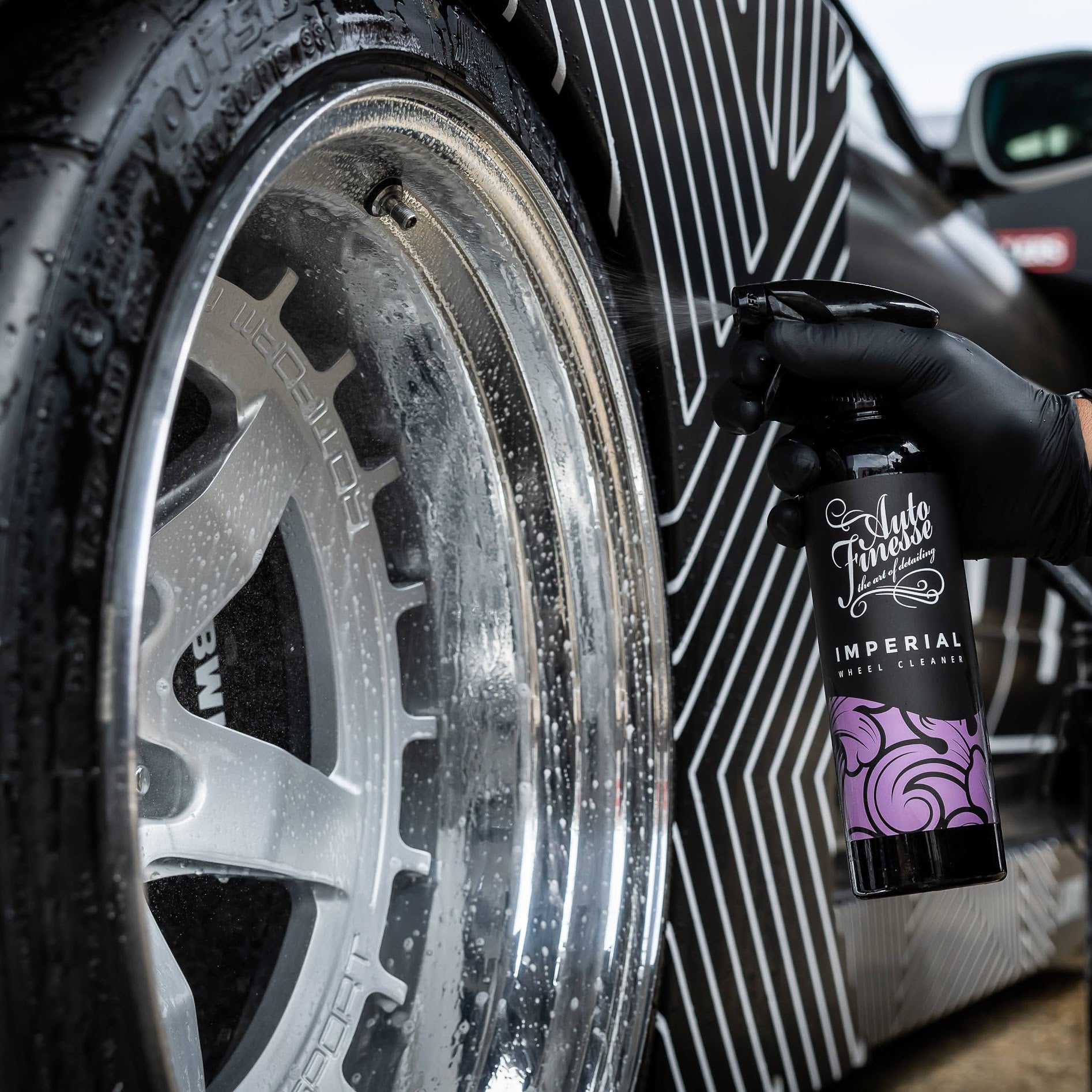 Imperial Wheel Cleaner Being Sprayed Square