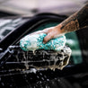 Plush Wash Pad In Use Suds Shampoo Square