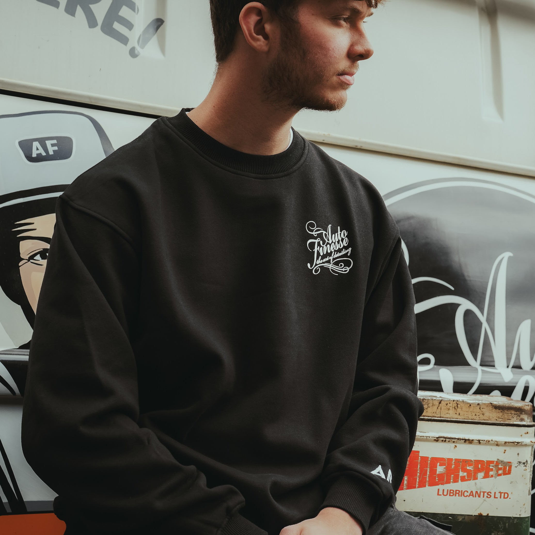 Oversized Signature Logo Crew Neck Detailers Sweater